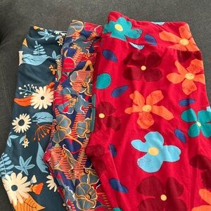 Floral Fusion Women's Leggings - Red, Blue, Orange